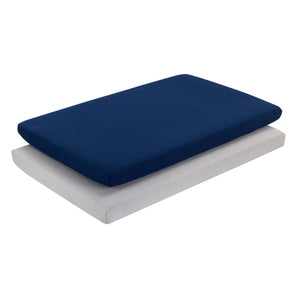2 Pack Portable Crib Sheet - Gray/Navy
