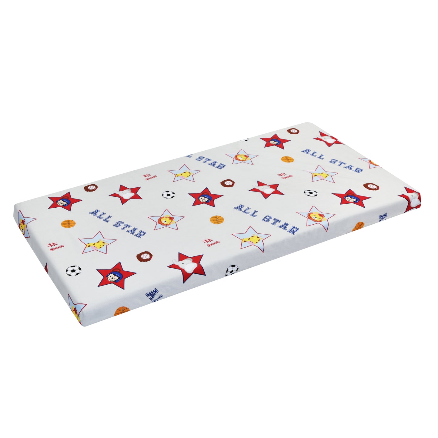 2 Pack Baby Cradle Sheets - Jungle Sports/Blue