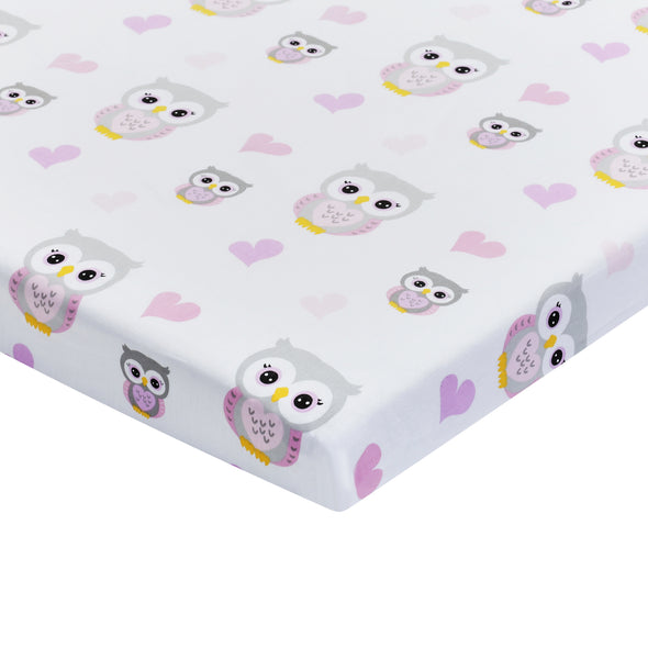 2 Pack n Play and Portable Crib Mattress Sheets - Owls/Stars