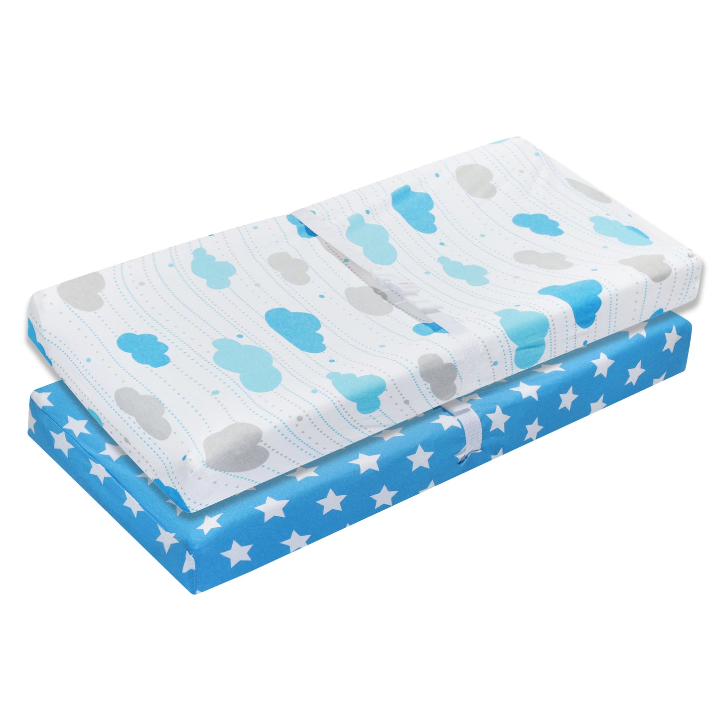 2 Pack Cotton Jersey Knit Changing Pad Cover - Stars/Clouds