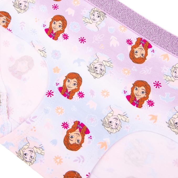Disney Frozen Girls 5-Pack Underwear Briefs, Elsa and Anna Underwear Set, Multicolor