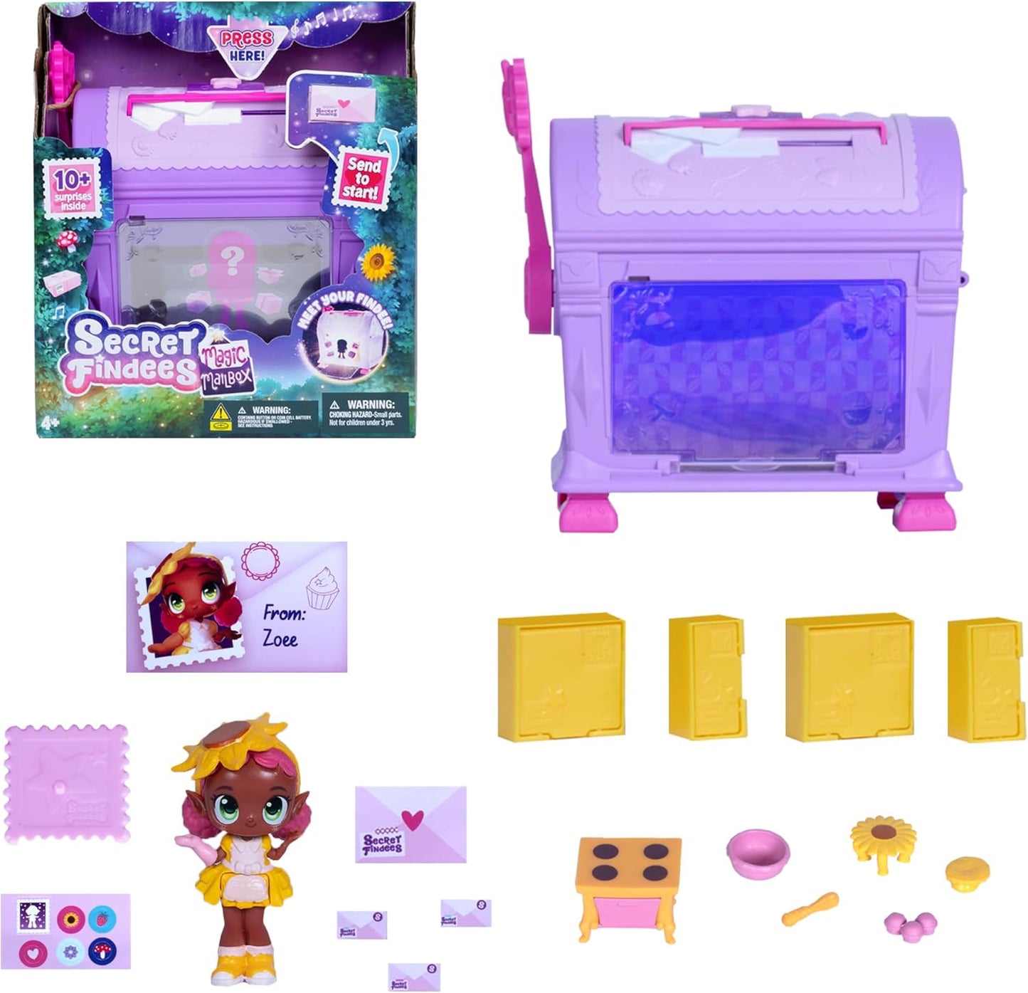 Secret Findees Magic Mailbox – Interactive Surprise Mailbox Playset With 10+ Surprises (Purple Edition)