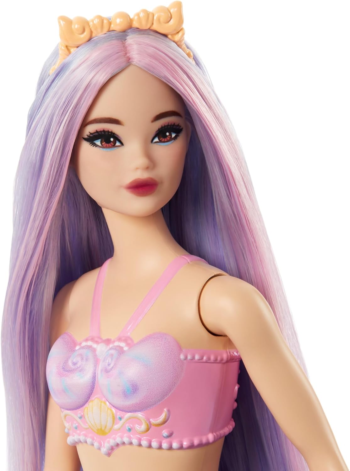 Barbie Dreamtopia Mermaid Doll with Purple Tail and Fantasy Shell Top