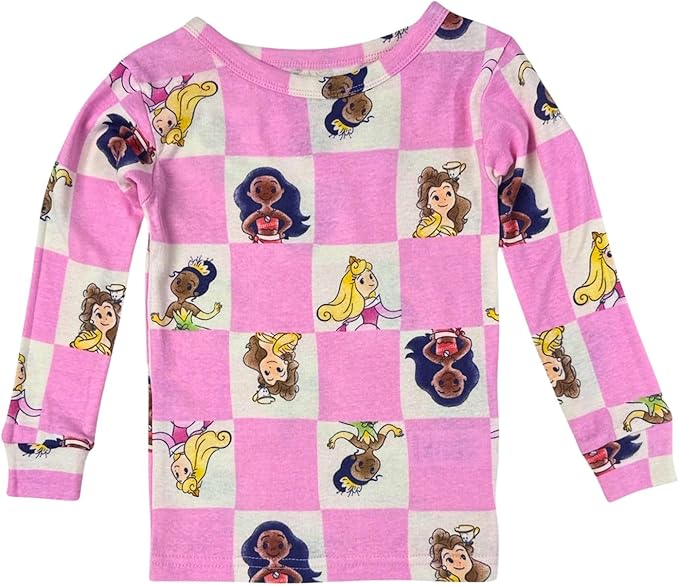 Disney Princess Toddler Girls 4-Piece Pajama Set – Long Sleeve Tops and Pants Sleepwear Mix and Match Set