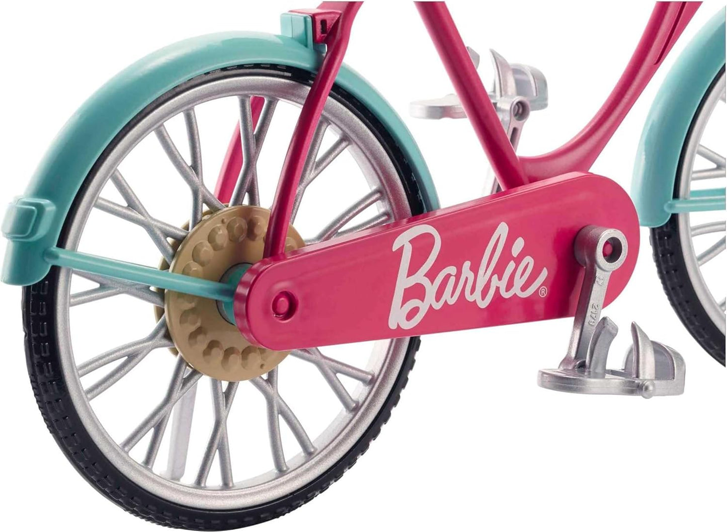 Barbie Beach Cruiser Bicycle with Basket and Accessories for Barbie Dolls, Doll Not Included