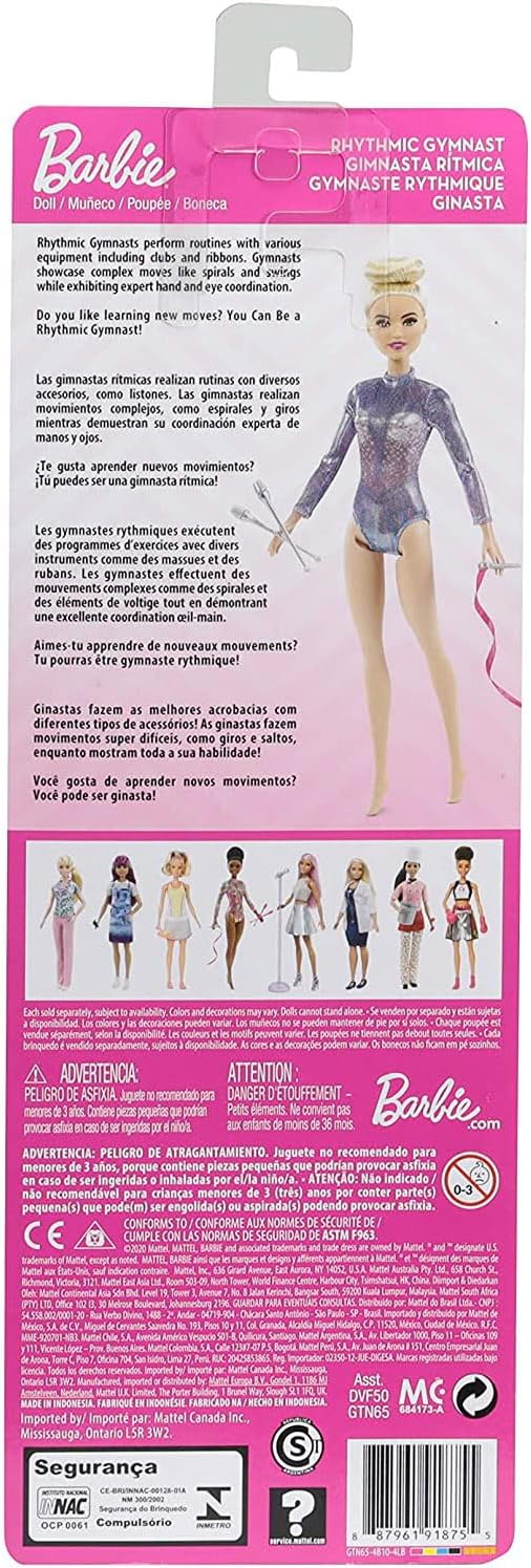 Barbie Gymnast Doll with Leotard and Crutches, “You Can Be Anything” Sports Career Doll