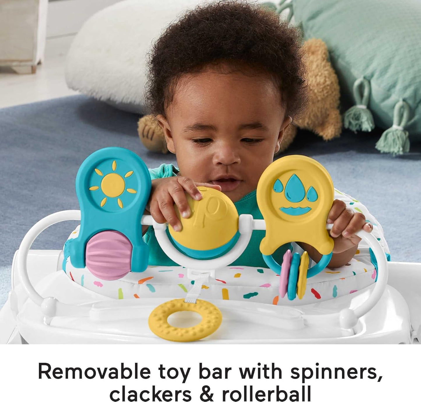 Fisher-Price Baby Floor Seat with Interactive Toys – Supportive Infant Sit-Me-Up Style Seat
