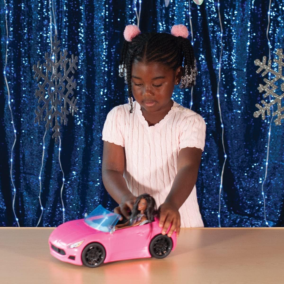 Barbie Convertible Car Playset – Pink Sports Car with Barbie Doll