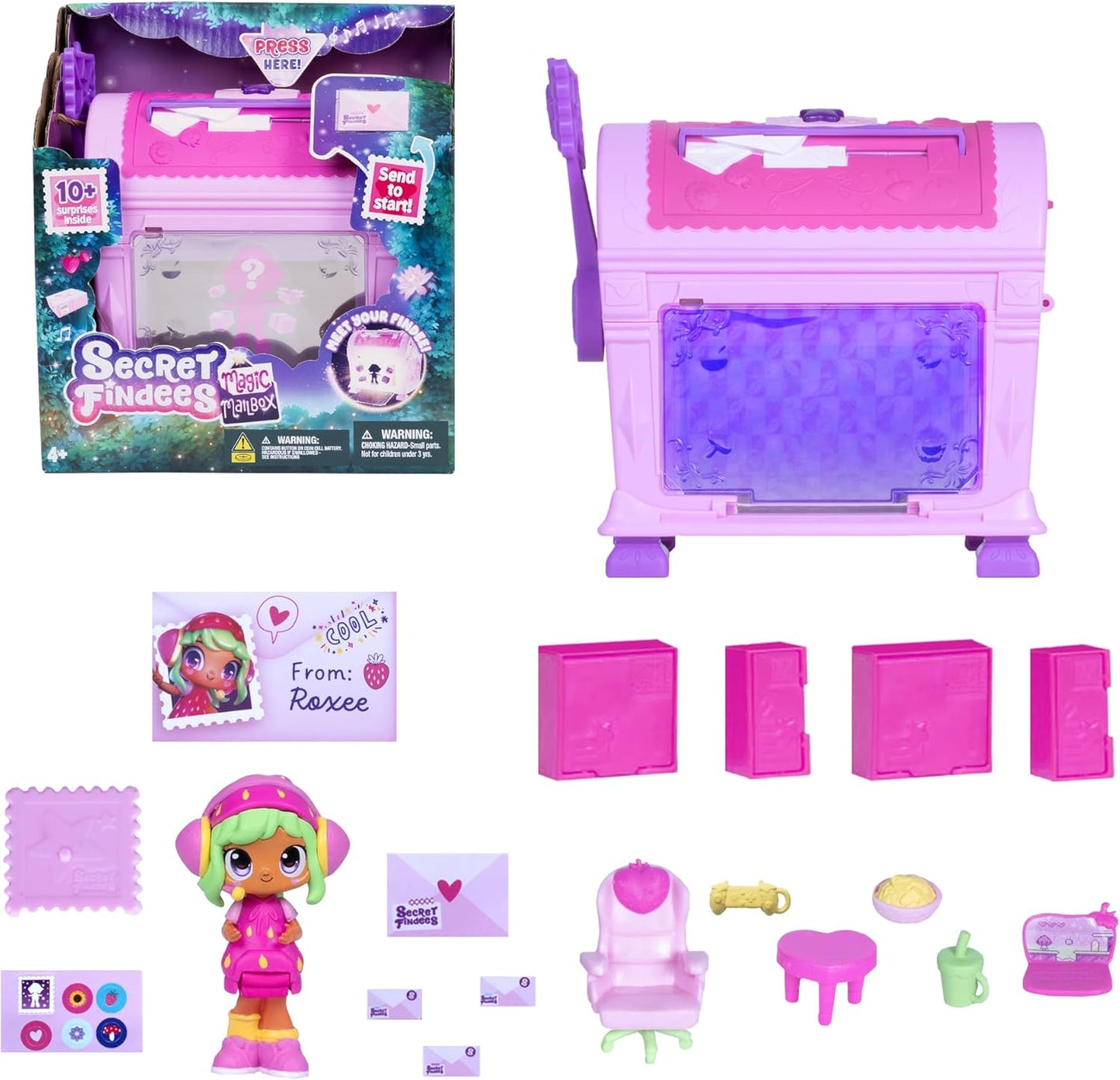 Secret Findees Magic Mailbox – Interactive Surprise Mailbox Playset With 10+ Surprises (Pink Edition)