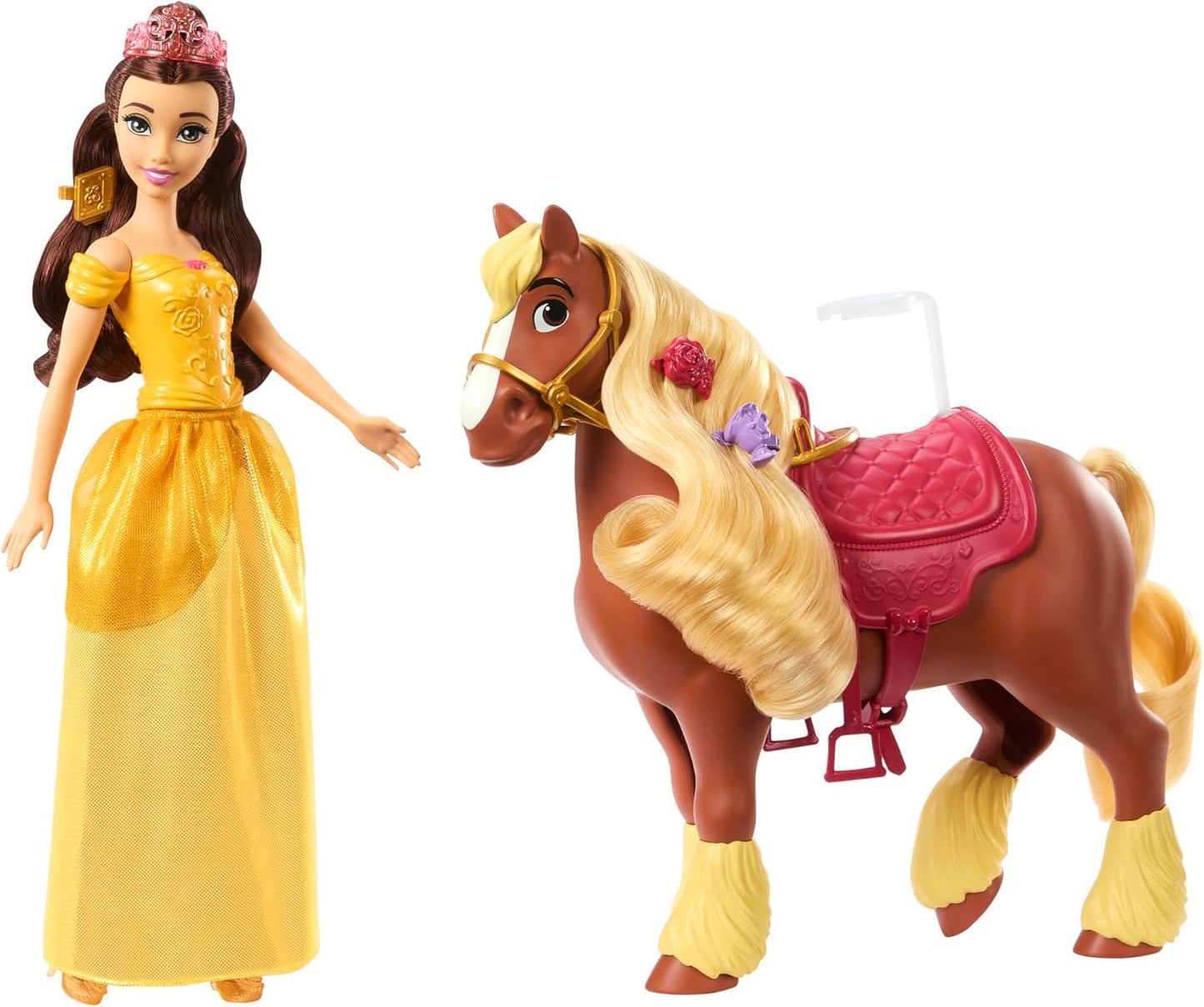 Disney Princess Belle & Philippe Doll and Horse Set – Riding Adventure Playset