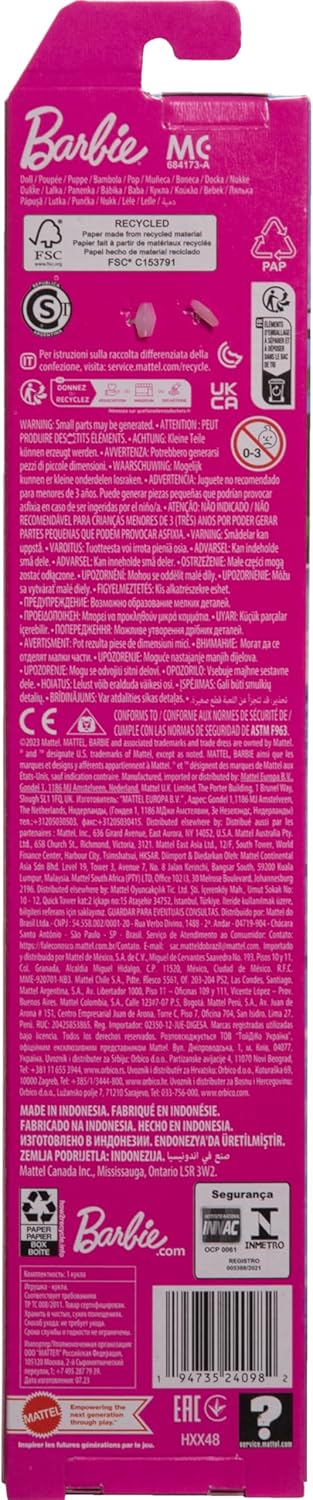 Barbie Beach Doll with Pink and Coral One-Piece Swimsuit, Blonde Hair