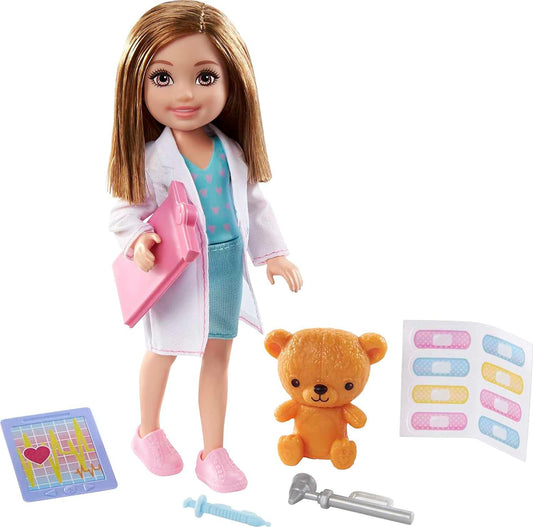 Barbie Chelsea Can Be Doctor Doll Playset with Teddy Bear and Medical Accessories