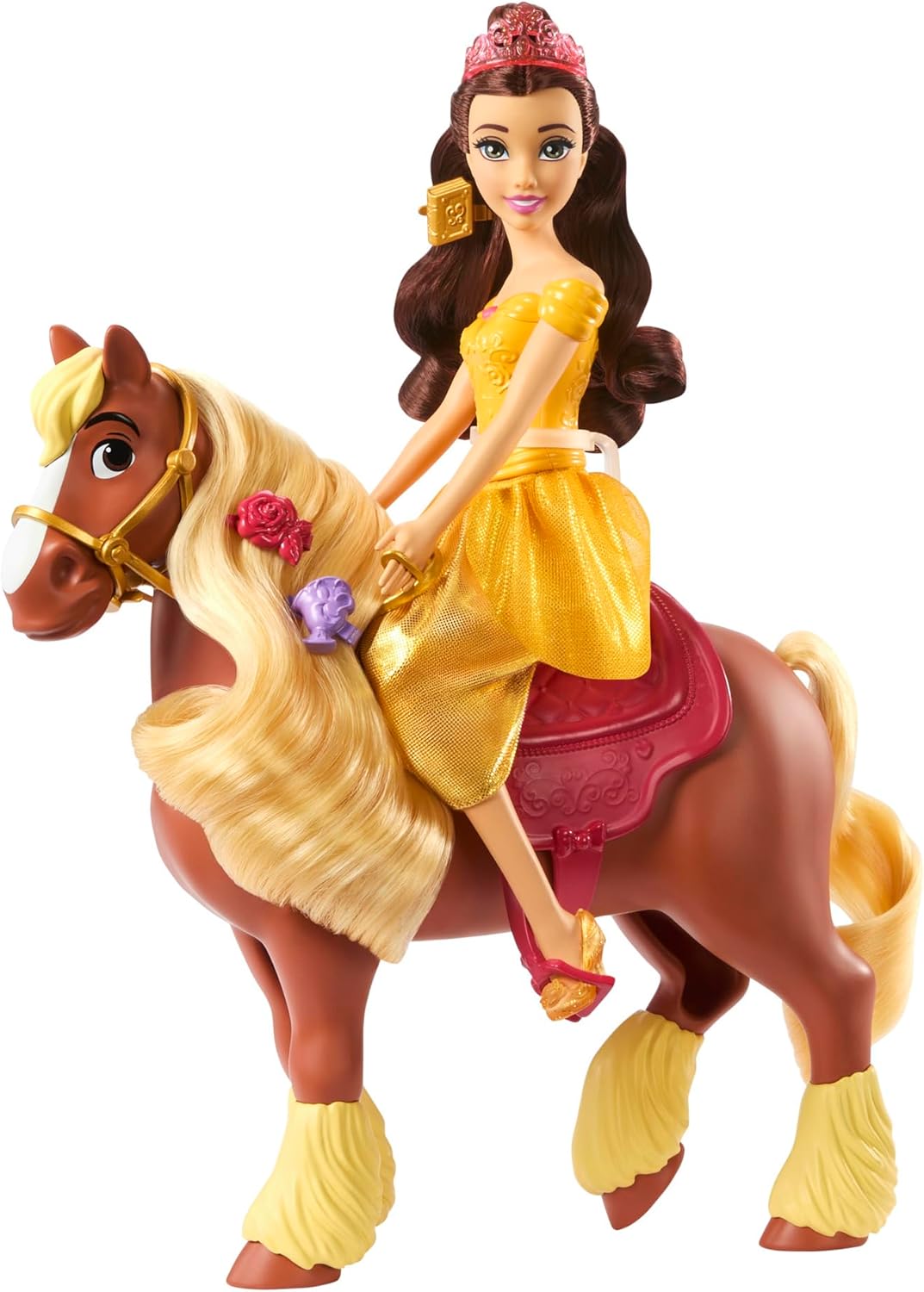 Disney Princess Belle & Philippe Doll and Horse Set – Riding Adventure Playset