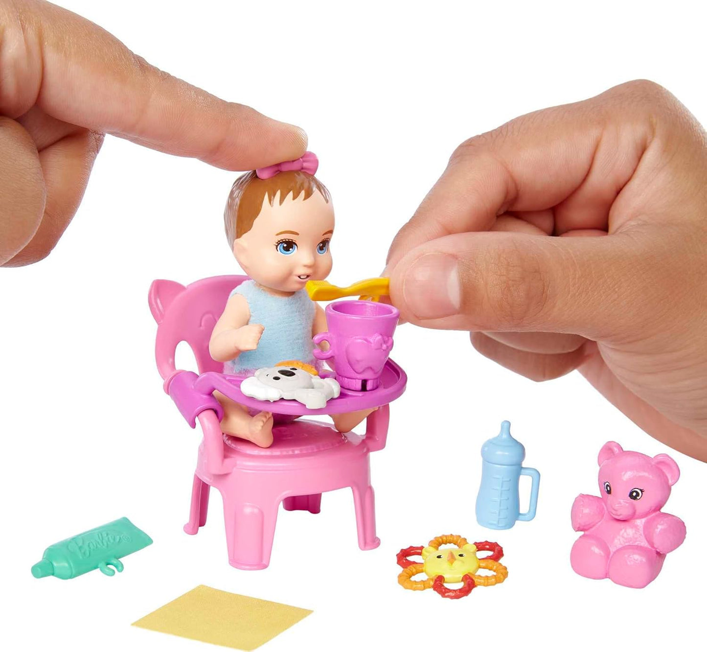 Barbie Skipper Babysitters Inc. Baby Doll Playset with Chair, Bottle, Toys, and Feeding Accessories