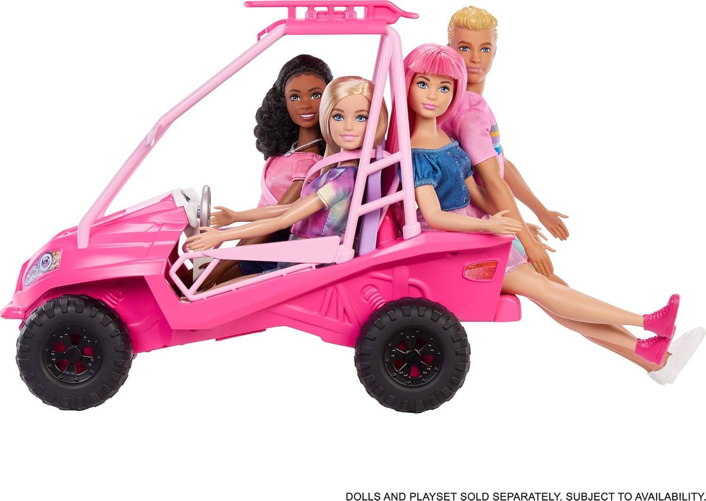 Barbie Mysteries Beach Detectives Ultimate Beach Buggy Playset with Accessories, Seats 4 Dolls