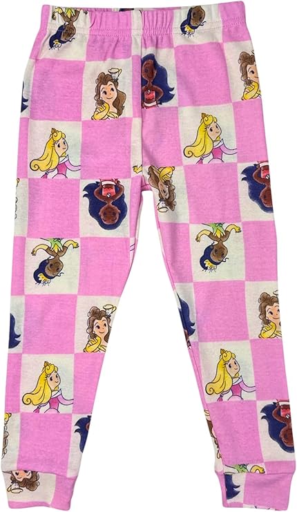 Disney Princess Toddler Girls 4-Piece Pajama Set – Long Sleeve Tops and Pants Sleepwear Mix and Match Set