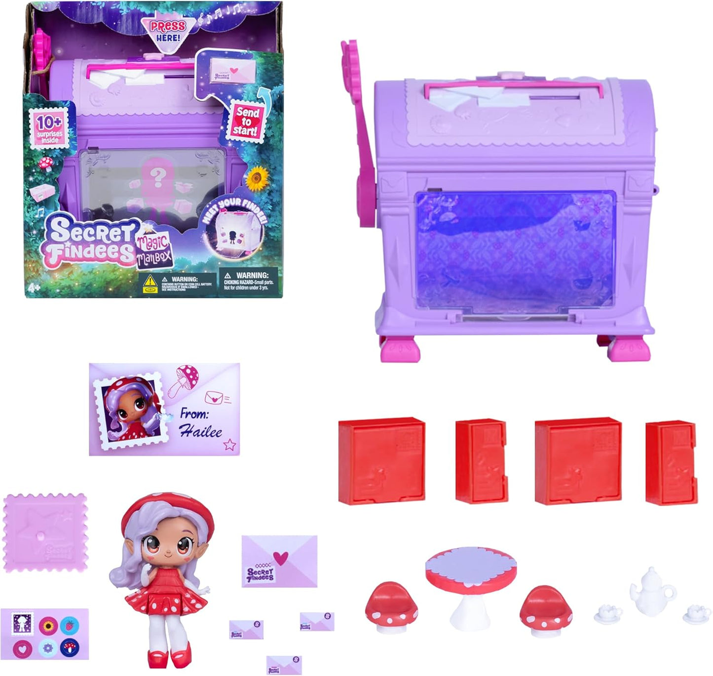Secret Findees Magic Mailbox – Interactive Surprise Mailbox Playset With 10+ Surprises (Purple Edition)