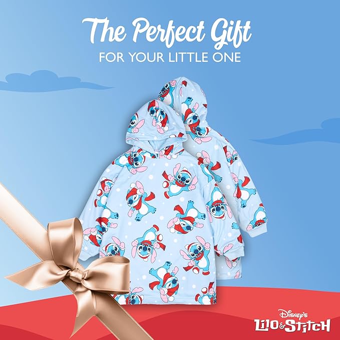 Disney Lilo and Stitch Unisex Hooded Nightgown Sleep Shirt Winter Stitch Print