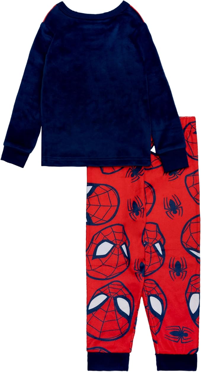Marvel Spider Man Boys 2-Piece Fleece Pajama Set Long Sleeve Top and Pants Soft Kids Sleepwear
