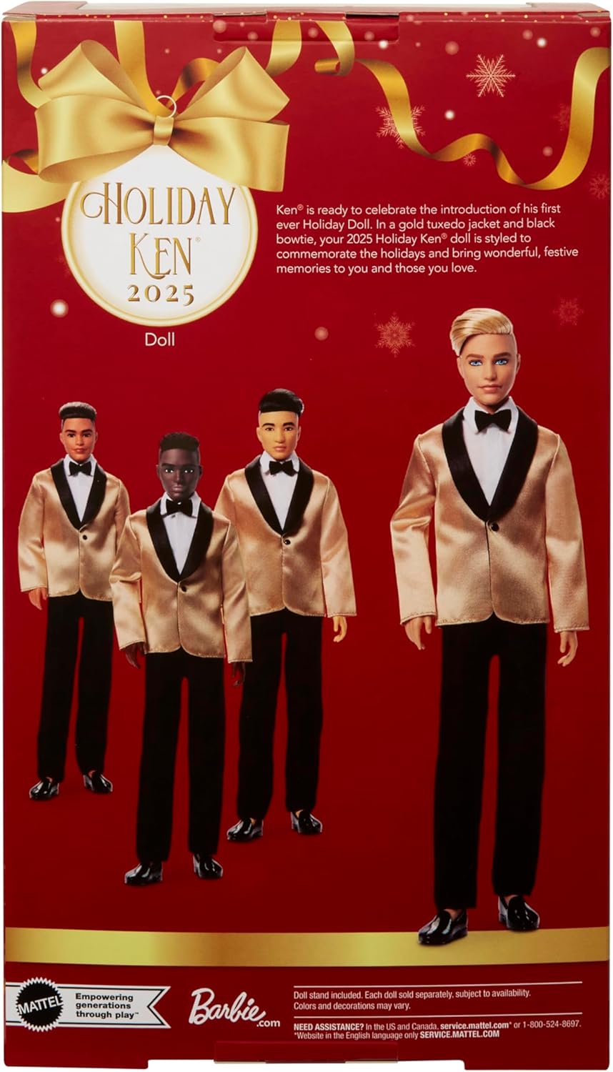 Barbie Signature Holiday Ken 2025 Doll – Collectible Ken Doll in Formal Tuxedo