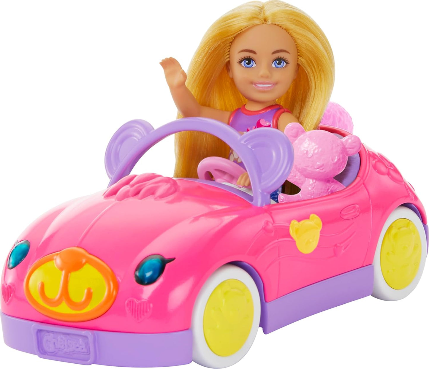 Barbie Chelsea Doll with Pink Convertible Car, Travel Playset