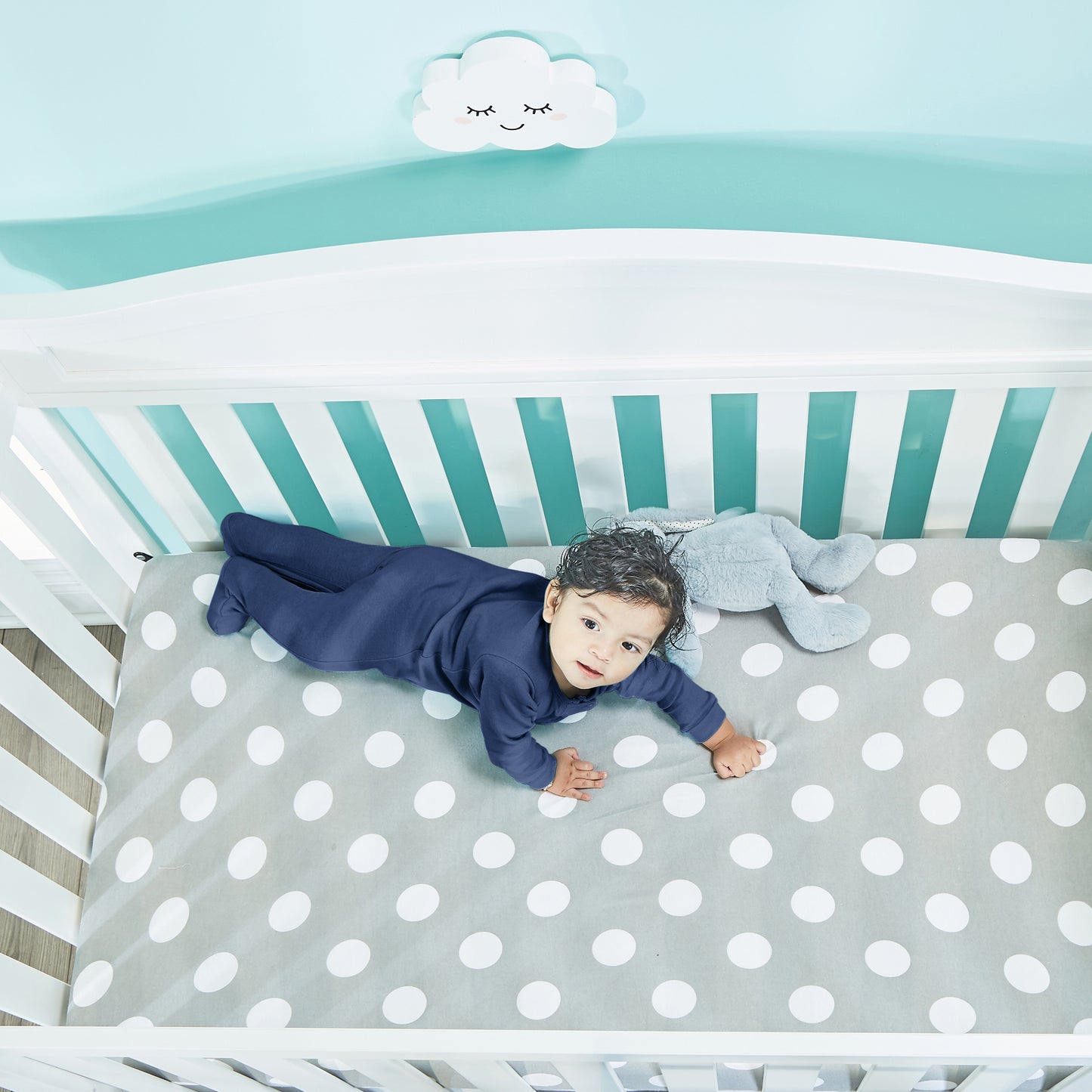 4 Pack Baby Boy Whales Sleepers with Zippers