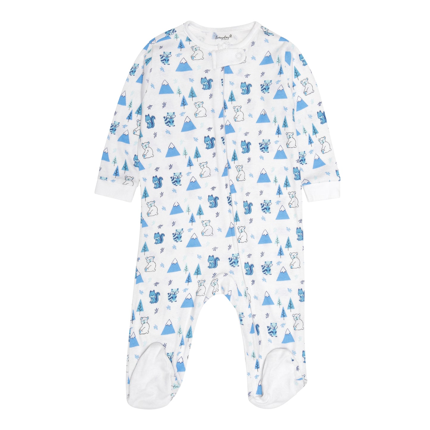 4 Pack Baby Boy Woodland Sleepers with Zippers