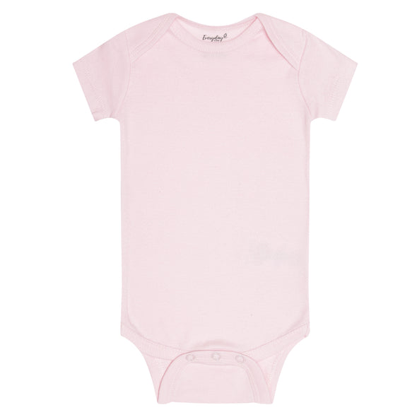 7 Pack Pink Short Sleeve Baby Bodysuits for Girls