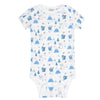 7 Pack Blue Short Sleeve Baby Bodysuits for Boys