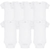7 Pack White Short Sleeve Baby Bodysuits for Boys and Girls