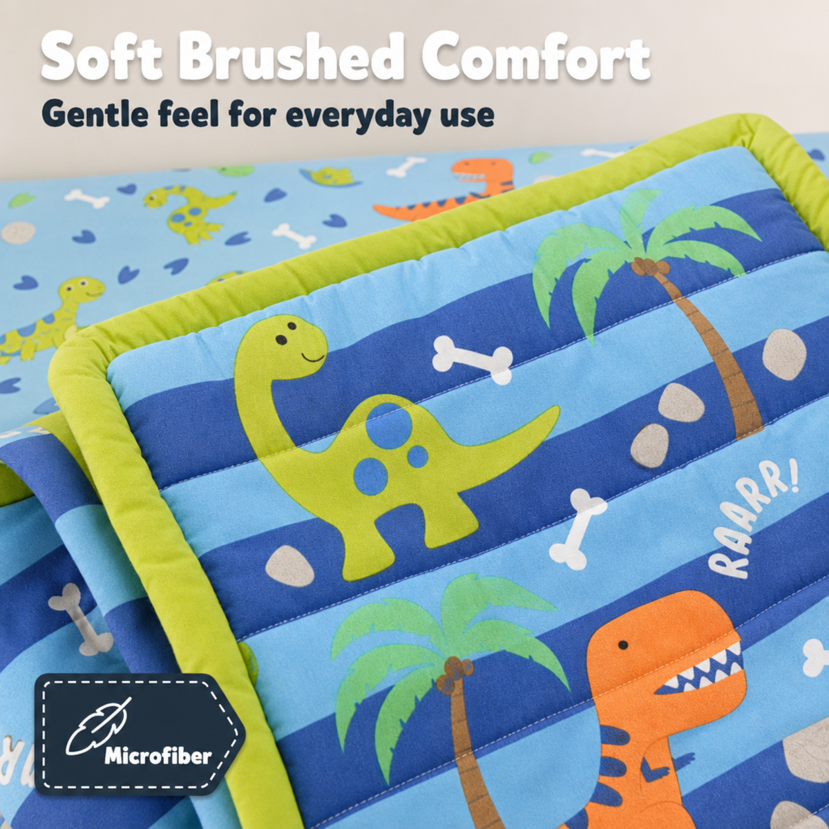 4 Piece Girls Crib Bedding Set - Dinosaurs