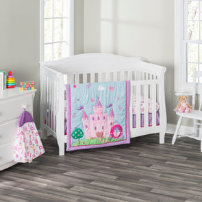 4 Piece Girls Crib Bedding Set -Princess Storyland