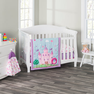 4 Piece Girls Crib Bedding Set -Princess Storyland