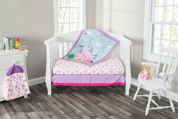 4 Piece Girls Crib Bedding Set -Princess Storyland
