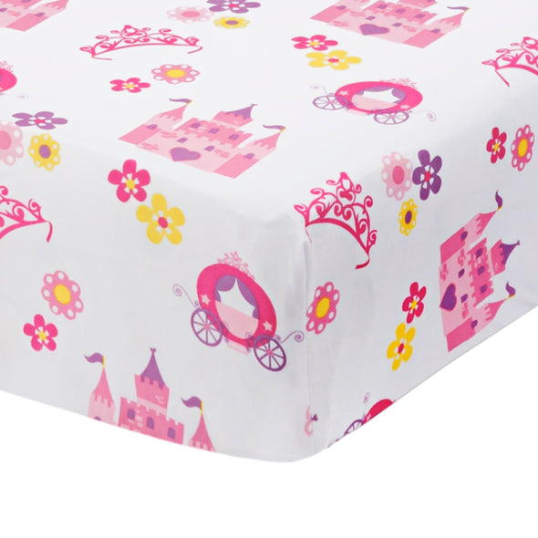 4 Piece Girls Crib Bedding Set -Princess Storyland