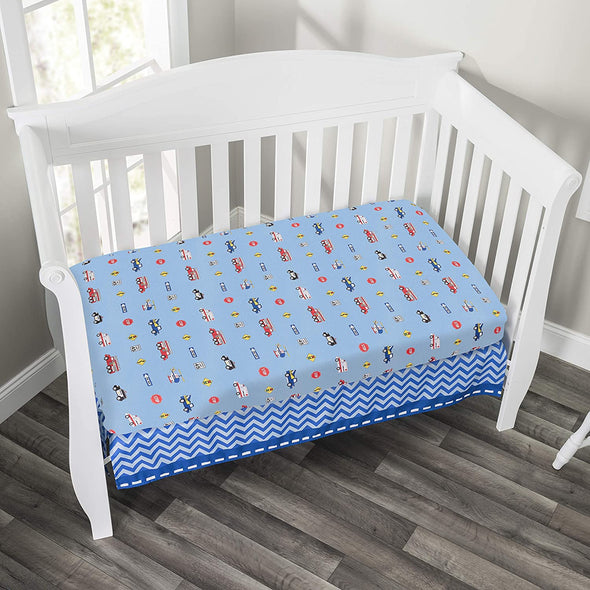 4 Piece Boys Crib Bedding Set - Little Rescuer