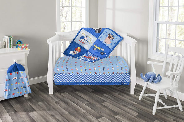 4 Piece Boys Crib Bedding Set - Little Rescuer