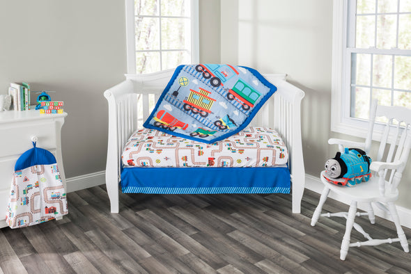 4 Piece Boys Crib Bedding Set - Choo Choo Train