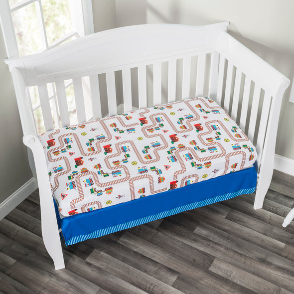 4 Piece Boys Crib Bedding Set - Choo Choo Train