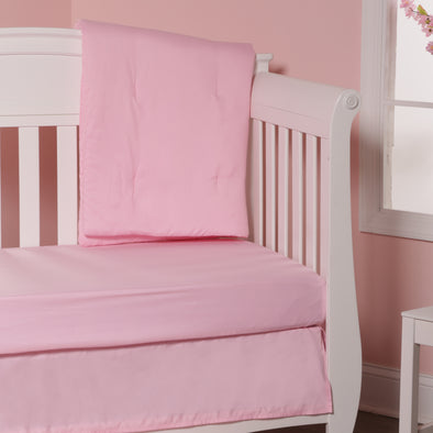 4 Piece Girls Crib Bedding Set - Pink