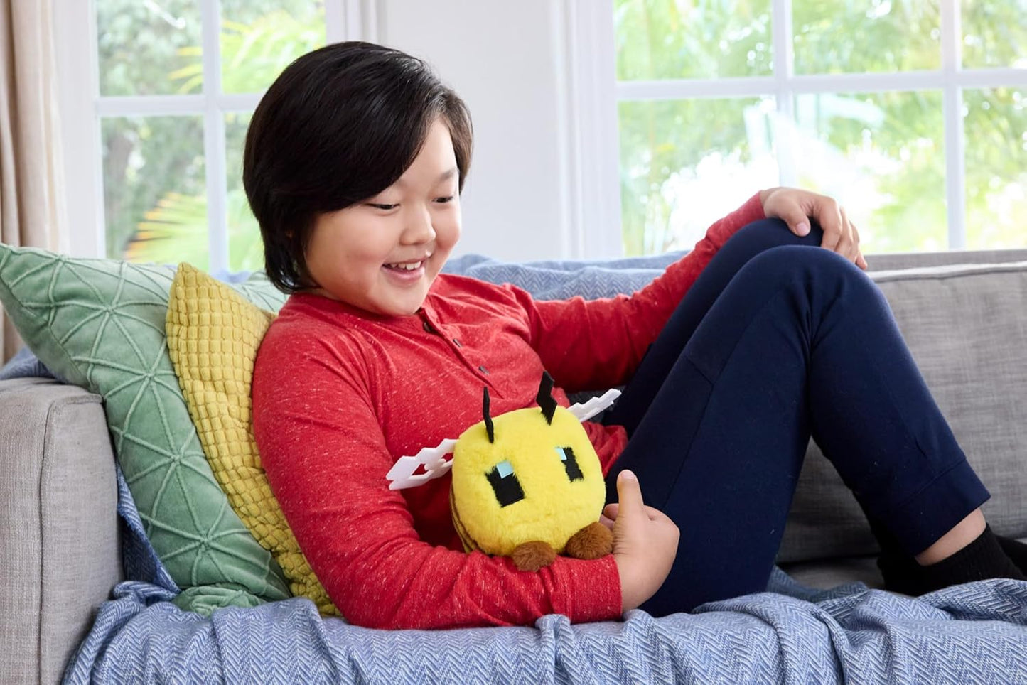 Minecraft Movie Bee Plush Toy, Soft Block-Style Character, Collectible Stuffed Animal