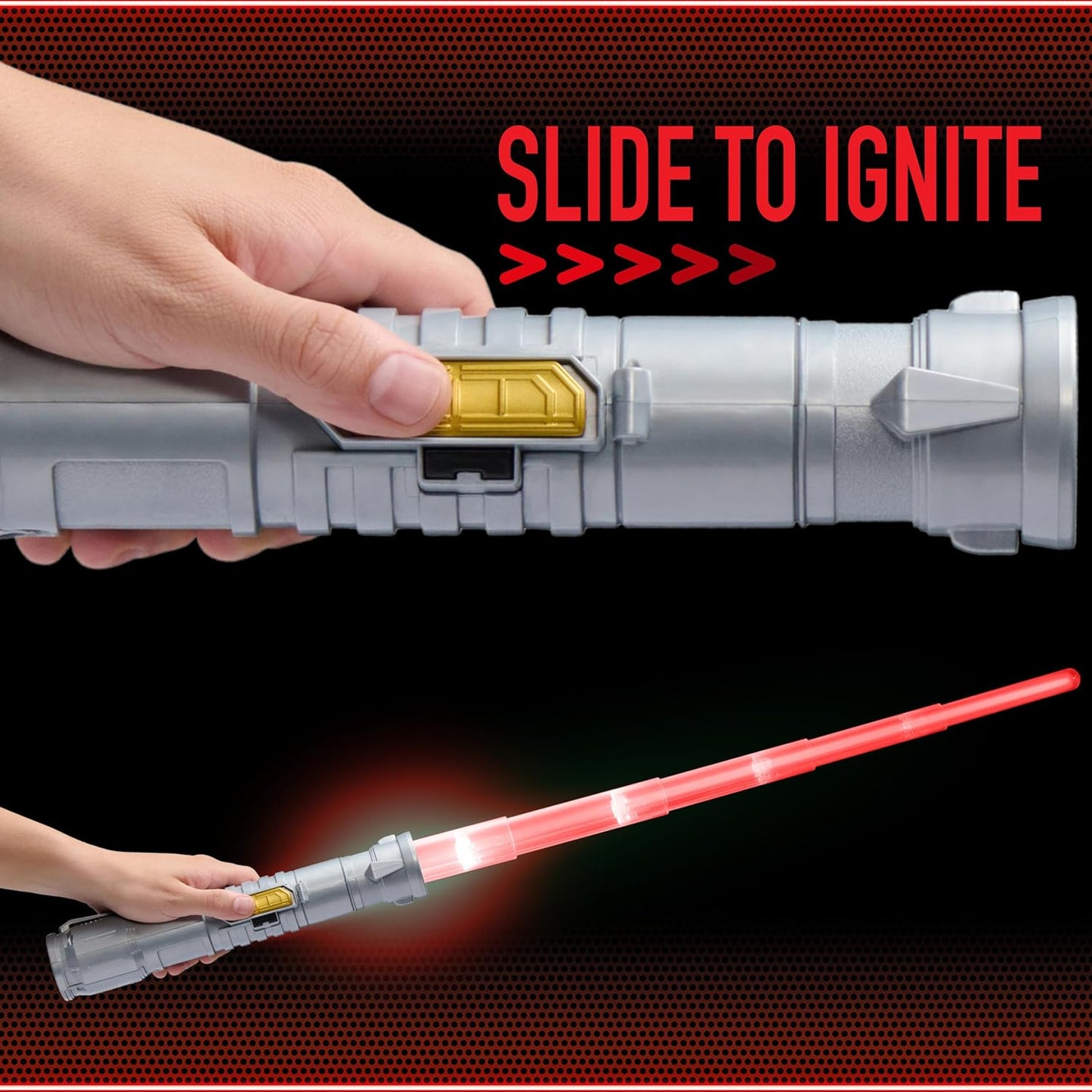 Power Saber Energy Blade – Auto-Extending Light-Up Saber Toy With Motion SFX & Clash Effects (Red)