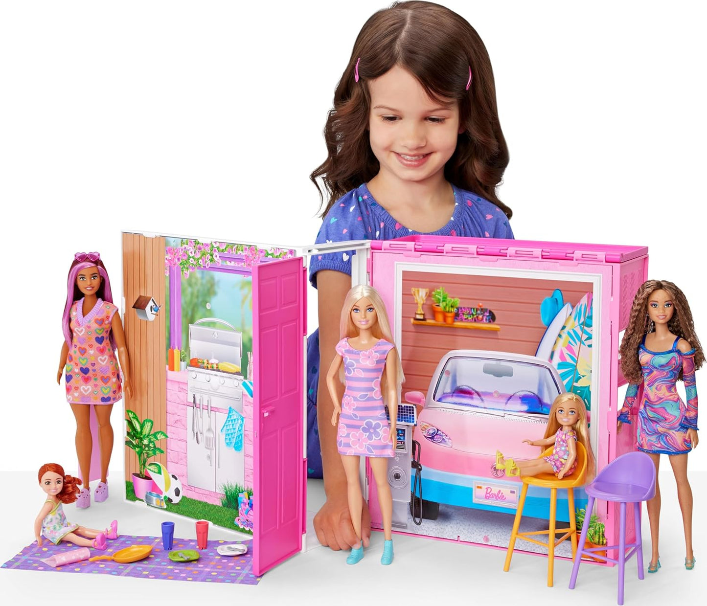 Barbie Getaway House Playset with 4 Play Areas and 360-Degree Folding Design