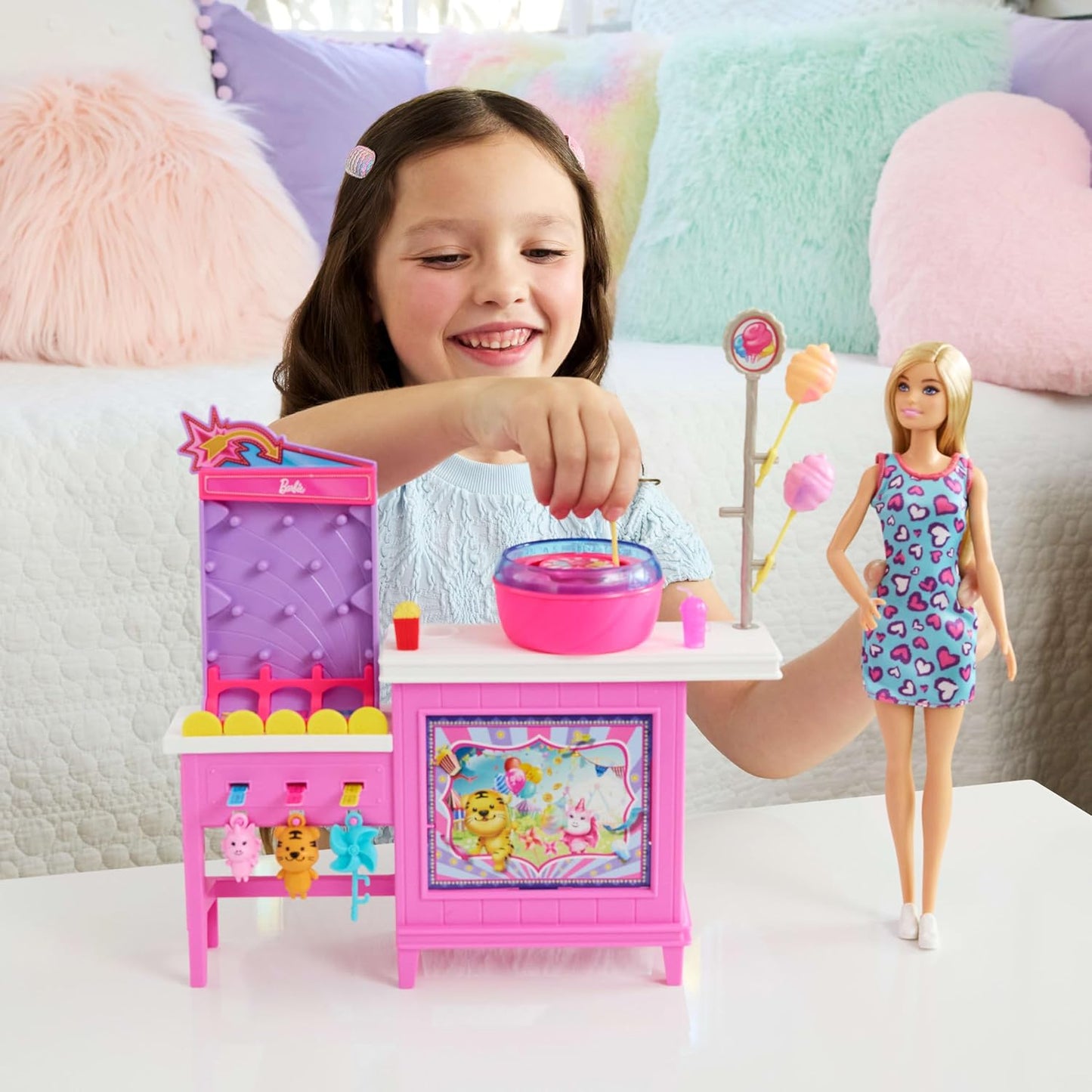 Barbie Mysteries Beach Detectives Treats and Game Booth Playset with Barbie “Malibu” Doll, 15+ Accessories