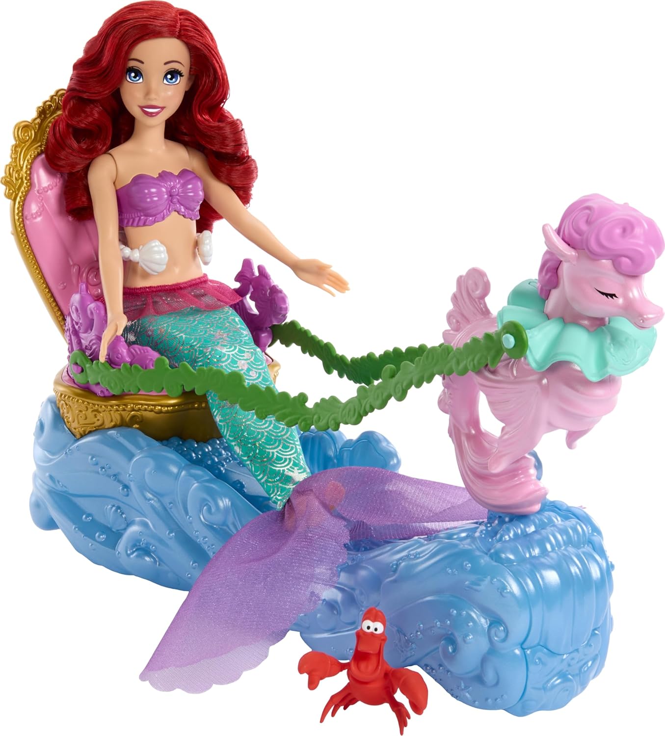 Disney Princess Ariel Doll & Undersea Chariot Playset – Mermaid Fashion Doll With Accessories