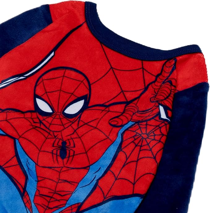 Marvel Spider Man Boys 2-Piece Fleece Pajama Set Long Sleeve Top and Pants Soft Kids Sleepwear