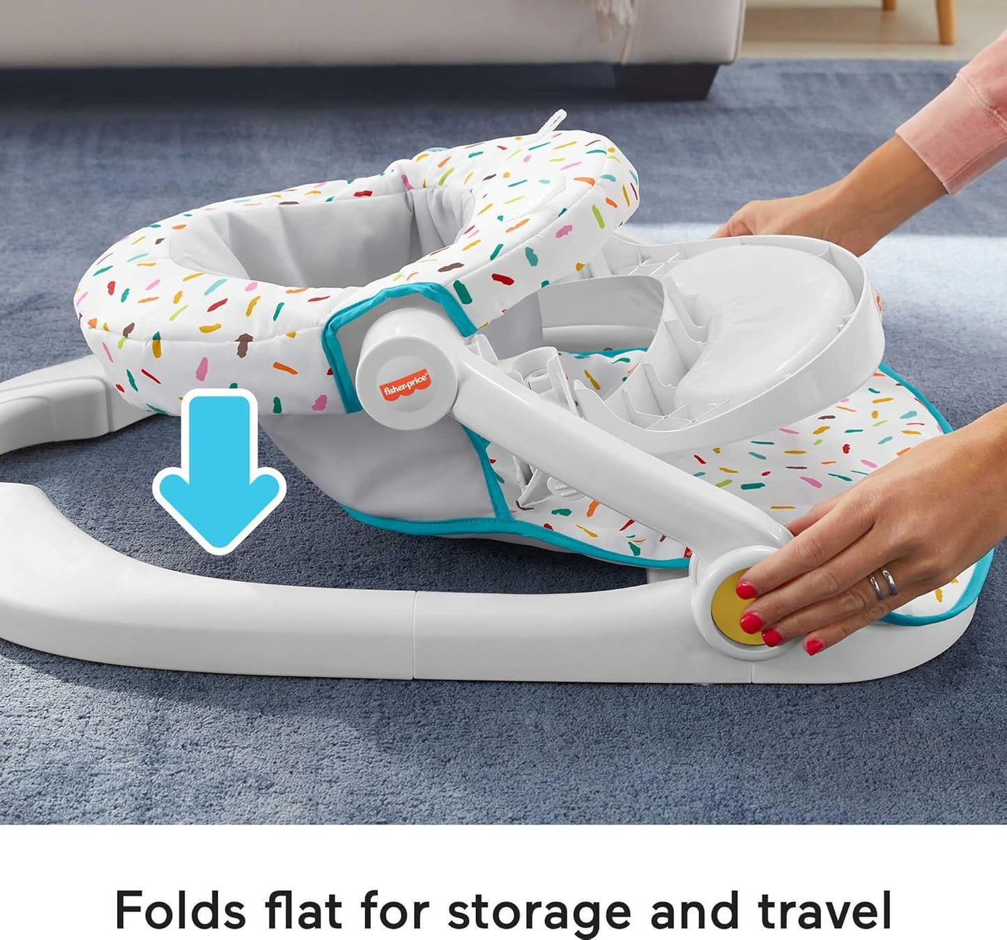Fisher-Price Baby Floor Seat with Interactive Toys – Supportive Infant Sit-Me-Up Style Seat