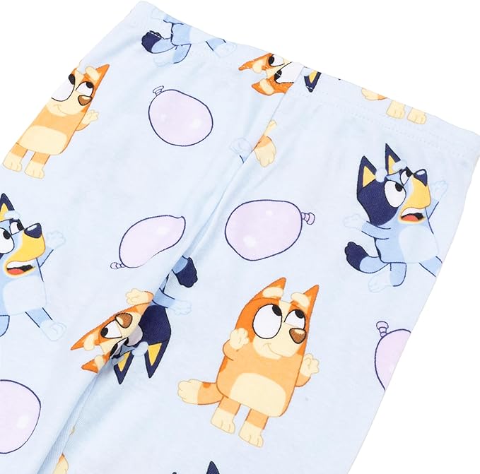 Bluey Toddler Girls 4-Piece Pajama Set Long Sleeve Tops and Pants Cotton Soft Sleepwear