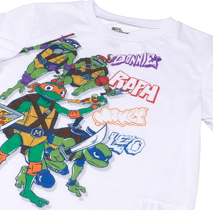 Teenage Mutant Ninja Turtles Kids 3 Piece Pajama Set Short Sleeve Shirt Shorts and Pants Sleepwear Set