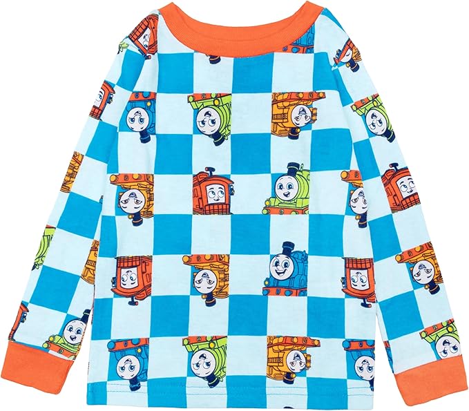 Thomas & Friends Boys 4 Piece Pajama Set Long Sleeve Tops and Pants Kids Sleepwear Set